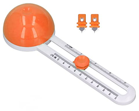 CHEOTIME Recortadora de papel circular, cortador circular giratorio, cortador de papel, herramienta para álbumes de recortes con 2 cuchillas triangulares reemplazables para arte y (Orange)