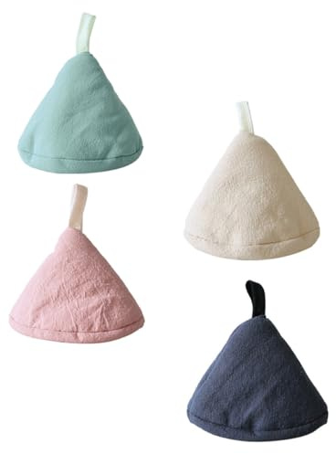 Presine da Cucina Colorate Triangolari 4 Pezzi | Coperchi e Manici di Ghisa, Lavabili, Design Appendibile, Facili da Riporre Colore Casuale