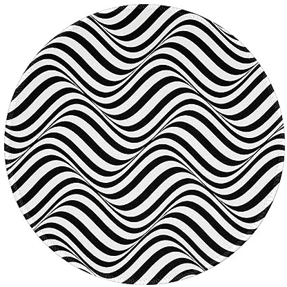 Alfombrilla De Escritorio Ilusión Óptica Abstracta En Blanca Y Negro 7 Alfombrilla De Ratón Duradero Mousepad Agradable Mouse Pad para Ordenador Pc Gaming 20X20 Cm