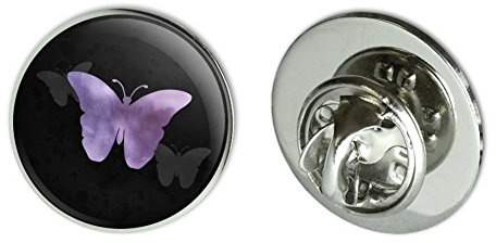 Purple Butterfly Watercolor Silhouette Metal 0.75 Lapel Hat Pin Tie Tack Pinback