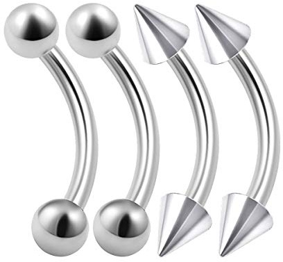 KJM FASHION 4 Stk Chirurgenstahl Banane Ohr 1,2mm 16g Ohrringe Labret