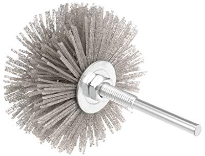 sourcing map Nylon Bürstenaufsatz Scheibenbürste 80 Körner Schaft ø 6 mm | Drahtscheibenbürste