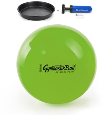 Original Pezzi Gymnastikball Standard Ø 42, 53, 65 & 75 cm in Allen Farben inkl. Ballschale und ATC Ballpumpe – Bis 400 kg belastbar – Fitness, Reha, Therapie, Gymnastik & Sitzball