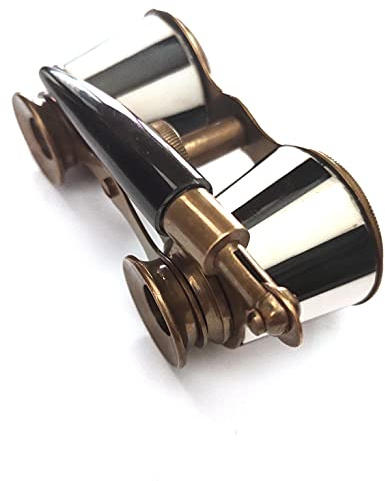 ASI NAUTICAL 2.5 Inch Opera Glasses - Binoculars for Adults & Kids, Mother of Pearl Solid Brass, Pocket Size, Bird Watching, Hunting