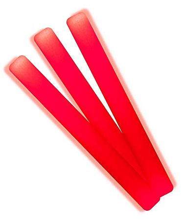 100 bastoncini di schiuma luminosi LED 48 x 4 cm (100, rosso)