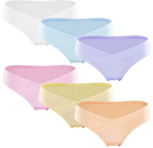 Yintry Bragas de Maternidad para Mujer, Bragas de algodón Transpirables, Ropa Interior de Embarazo y posparto para Mujer, Paquete de 6