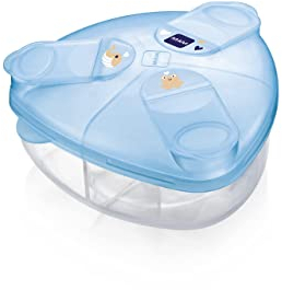 MAM Milk Powder Dispenser, Milk Powder Box for Easy Filling of Baby Bottles, Milk Powder Dispenser Holds up to 3 Servings, 0+ Months, Whale/Frog