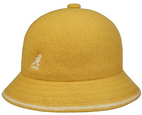 Kangol Stripe Casual Schlapphut Hut Wollhut Filzhut Stoffhut Herrenhut Damenhut Damen/Herren - Musikerhut Winter Herbst-Winter - XL (60-61 cm) gelb