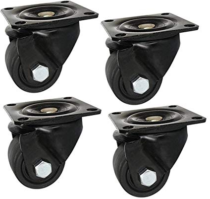Dawafit 4 X Schwerlastrollen 2 Zoll 3 Zoll Universal-Lenkrollen Mit Bremse 75 Mm 1000 Kg Industrielle Transportrollen Trolley-Nylon-Ersatzrad Für Trolley-Möbel Mechanisch/No_Brakex4/3 Zoll