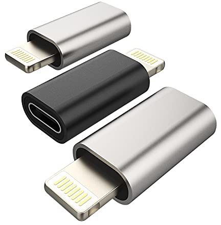 Lightning Male to USB C Female Adapter(3 Pack)for Apple iPhone 14 13 12 11 Pro Max Mini 7 8 Plus X Xs Xr Se Ipad Air 2019 Type C Charger Cable Port Converter Dongle Charging Cord Data Sync Connector