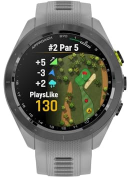 Garmin APPROCCIO S70-42 MM - LUNETTA IN CERAMICA NERA CON FASCIA SILICONE GRIGIO POLVERE