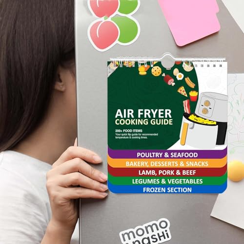 Siqian Air Fryer Cheat Sheet Magnets Cooking Guide Booklet, Air Fryer Cooking Times, Airfryer Cookbook Air Fryer Cheat Sheet for Books Instant Air Fryer Accessories Oven Cooking Pot Temp Guide