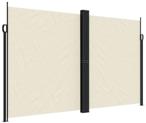vidaXL Tenda da Sole Laterale Retrattile Crema 200x600 cm