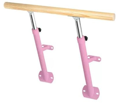 ASumPio Ballettstange, Tanzstange, Wandmontiertes Ballettstangensystem Aus Massivem Holz Für Heimtrainings-Tanzausrüstung, Höhenverstellung 80–120 cm (Rosa 100 cm)