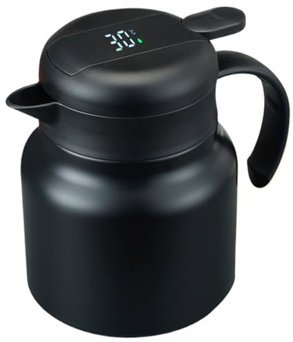Pastoralist Carafe DE CAFÉ Termal, 34 oz/1 litro de Acero Inoxidable aislada con exhibición de infusor y Temperatura, Jarra de Bebidas Calientes, Jarra térmica para café de Agua Caliente/fría