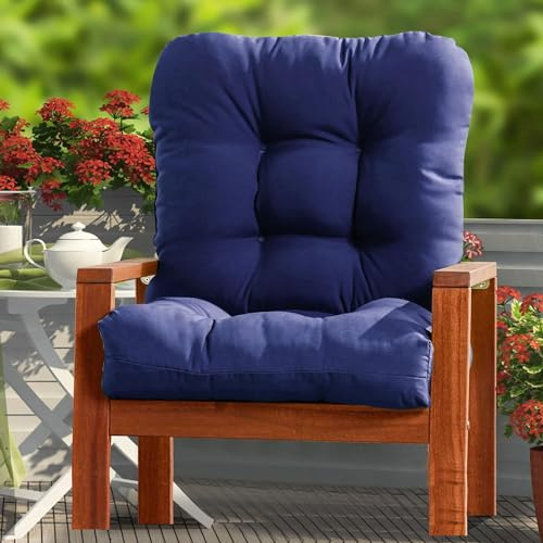 VEAI Cojines Sillas Jardin con Respaldo Bajo Exterior Impermeable | Colchoneta para Silla Exterior y Interior Sofa - Almohada para El Asiento y El Respaldo(Color:3#)