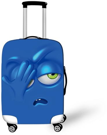 Muiuou Elastische Kofferschutzhülle,3D Cartoon Print Trolley Fall Schutzhülle Koffer überzieher,Waschbare Anti-Kratzer Staubdichte Fall Trolley Protector Kofferschutz (XL (30-32 Zoll),Stil 14)