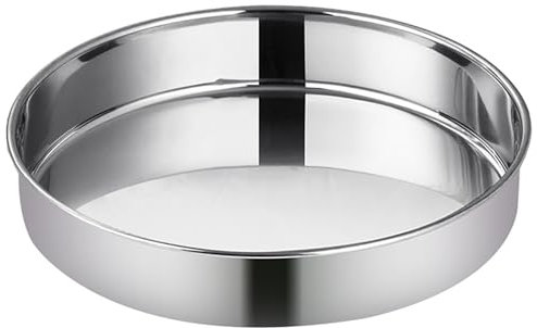 HQILRRA Stampo per torta in acciaio inox da 10 pollici rotondo in acciaio inox, stampo per torta profondo, base fissa per la cottura, Natale, Halloween (26 cm x 26 cm x 5 cm)