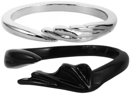 GALPADA Paar Ringe valtinstaggeschenke vakentienstagsgeschenk pärchen schmuck satanisch gefälschte Ringe verstellbarer Ringdekor personalisierter Ringschmuck Zinklegierung Black