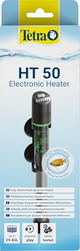 Tetra HT 50 - Potente riscaldatore per acquari Completamente Elettrico con LED di Stato a 3 Livelli per Il Controllo della Temperatura per acquari da 25-60 L