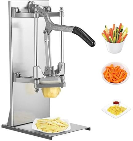 Coupe-Frites Commercial, DéChiqueteuse De Pommes De Terre Avec 4 Lames, Coupe-Fruits Manuel Pour LéGumes Avec Assiette Alimentaire, Trancheuse à Frites, Pour Pommes De Terre, Carottes