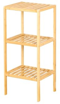 KARAT - Étagère en Bambou - Étagère étroite sur Pied pour Salle de Bain Chambre Salon - Escalier à Fleurs élégant - Banc de Fleurs décoratif 34L x 33P x 80H cm - Modèle Iowa (3 Niveaux)