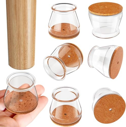 RUSIDO 20 PCS Round Chair Leg Floor Protectors (Fit Diameter: 33-50mm) | Chair Leg Caps, Protect Hardwood Floors from Scratches, Reduce Noise