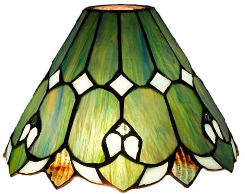 ZXMJYHK Tiffany-Ersatz-Lampenschirm, 20,3 cm, blauer Schirm, Buntglas-Lampenschirm, Vintage-Kunst-Dekor, große Öffnung, Lampenschirme for Tischlampe, Kronleuchter, Licht, Wandlampe