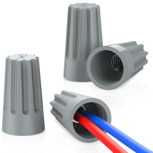 Sizoriruk 50 Pezzi di per Cavi, Cappucci per Cavi, Connettori per Cavi Elettrici per Cavi di Calibro 10-22 AWG, Connettori Elettrici per Cablaggi, A Torsione B