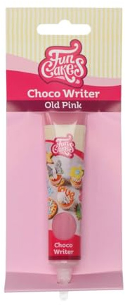 FunCakes Choco Writer Old Pink 25g - Easy-to-Use Chocolate Writing Pen for Decorating Cakes, Cupcakes, Cookies & Pastries - Fast Drying, Sweet Vanilla Flavor - 25 g