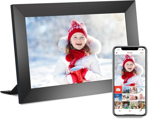 32GB FRAMEO Digital Photo Frame, 10.1 IPS Touch Screen Smart WiFi Digital Picture Frame, Auto-Rotate, Wall Mountable, Easy Setup to Share Photos or Videos via Frameo APP