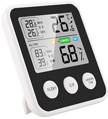 BESPORTBLE Termometro e Igrometro Portatile Misuratore e Umidità Monitor Indoor Multifunzionale Display e Consumo Casual Non Include Batteria