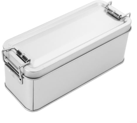 Metall-Blechdose mit Deckel, leere Metalldose zur Aufbewahrung von Snacks, Süßigkeiten, Keksen, Tee, rechteckige Aufbewahrungsboxen für Zuhause, Küche, Aufbewahrungs-Organizer (S)