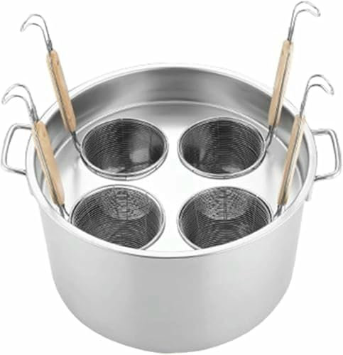 FLTRGO Pentola Multifunzionale per zuppa con colino, utensile per Cucinare la Pasta con cestelli per colino, pentole per Pasta, pentole per cuocipasta, pentola per Pasta a 3/4/5 Fori con cestello~/