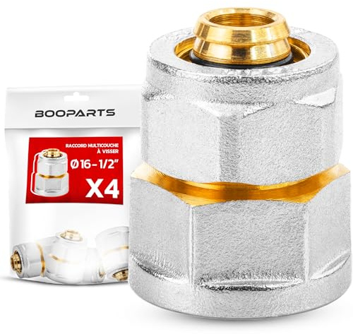 BOOPARTS – 4 piezas – Conexión multicapa 16-1/2 (15-21) a rosca – Manga hembra multicapa – accesorio de plomería para tubo multicapa 16