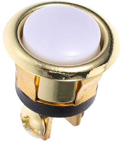 DIYEAH Pulsante Campanello Rotondo Placcatura Oro Luce Led, Interruttore Cablato Resistente Per Porte Di Casa, Sostituzione Pulsante Campanello Facile Da Installare
