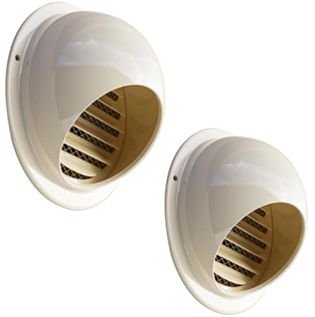 Generico 70mm-200mm Beige Cappa Scarico Accessorio Sfiato, Cucina Presa Ventilazione A Parete, Griglia Ventilazione Sfera in Acciaio Inox, per Ambienti Residenziali(110mm/4.3in)
