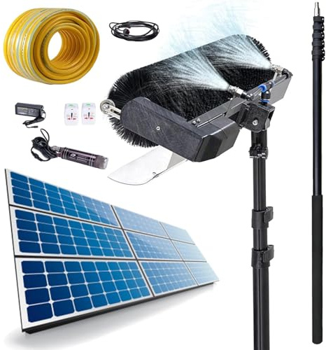 Strumenti Elettrici per La Pulizia dei Pannelli Solari Macchina per La Pulizia di Pannelli Fotovoltaici,A Rullo Elettrica Professionale per La pulizia di Vetr,Testina a Spazzola a Rullo da 60cm