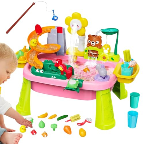 demaxiyad Water Table for – Sandbox and Summer Water Table for Children – Interactive Activity for Baby, Child, Girl, Boy, Garden, Park, Patio, Activity Room,