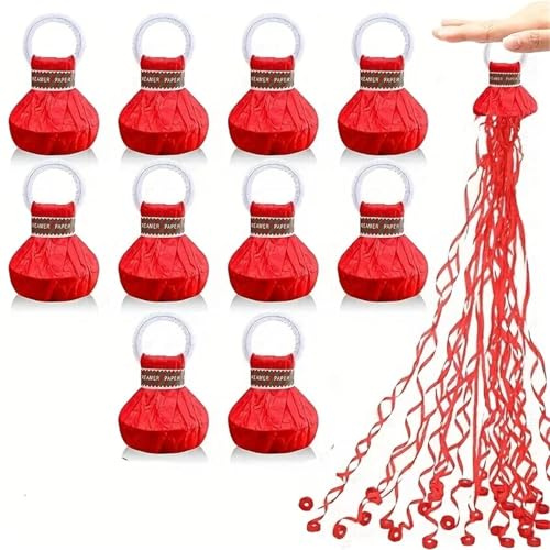 Hand Throw Confetti Poppers 30 Pcs Red Hand Throwing Streamers Confetti Popper Throwers No Mess Magic Paper Crackers Festive Atmosphere Enhancer
