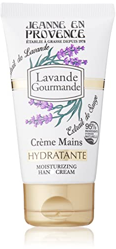 JEANNE EN PROVENCE - Crème pour les Mains - Lavande Gourmande - Nourrit, Parfume & Adoucit - Pour Peaux Sèches - 95% d'Ingrédients d'Origine Naturelle - Fabriqué en France à Grasse - 75 ml