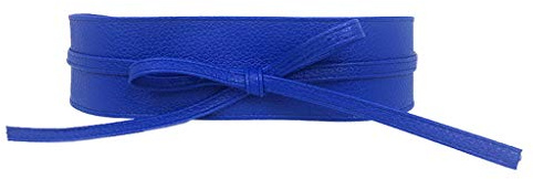 Xiang Ru Pu Leder Damen Breite Gürtel Taillengürtel Hüftgurt Wickelgürtel,220CM Länge Knallblau