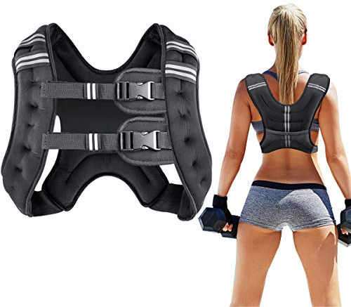 Prodigen Gewichtsweste für Damen und Herren, 9 kg, mit reflektierendem Streifen und doppelt verstellbaren Schnallenriemen, Gewichtswesten für Krafttraining, Joggen, Cardio, Gewichtsverlust,