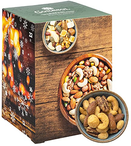 Corasol Premium Nuss-Mix Adventskalender 2025 mit 24 verschiedene Nussmischungen zum Knabbern & Snacken