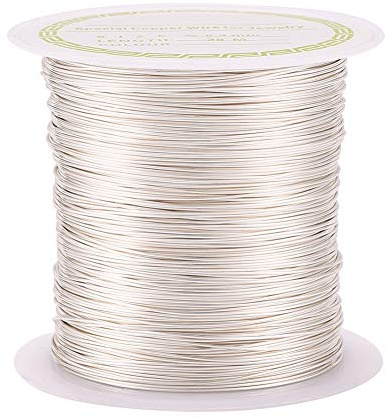 Beadthoven 26 gauge/0,4 mm fläckbeständig, koppartråd 38 m böjbara metalltrådar silver för smycken inslagning pärlor skulptur hantverk