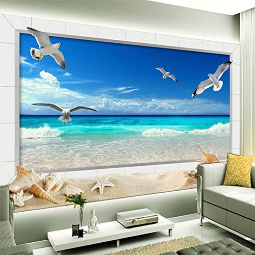 Papier Peint 3D Pour Papier Peint Hd Beau Paysage De Bord De Mer Nature Photo Papier Peint Salon Chambre Décor À La Maison,400(W)*280(H)Cm
