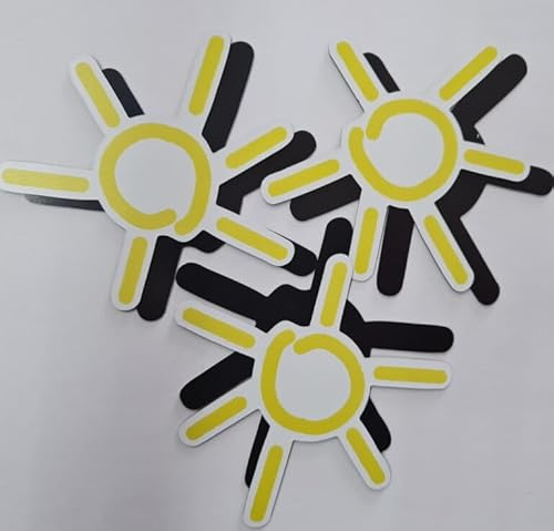 FlyEx Magnete anstatt Aufkleber Sticker für Fliegengitter Insektenschutz Reparatur-Set Vogelschlag Netze Türen Fenster Schiebetüren Spannrahmen (1X Sonne)