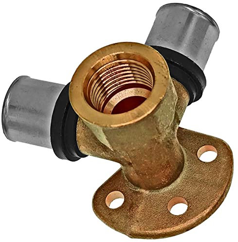 Wandwinkel Doppelt V Form mit 1/2 Rohr Zoll Innengewinde IG für 16,0 x 2,0 mm Mehrschicht Alu Verbundrohr Außendurchmesser x Wandstärke Press Fitting Messing TH U Profil Kontur