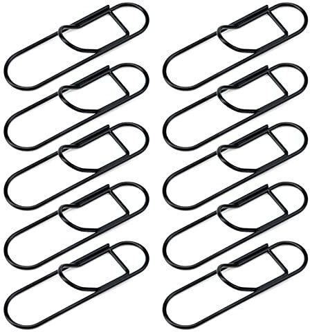 Faotup 10 Stück Metall-Stiftklammern, Büroklammern, Halter für Notizbuch, Stifthalter, Clips, Stiftklammern für Tagebuch, Schwarz