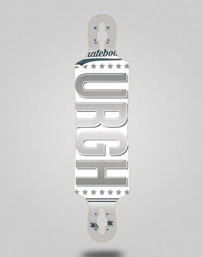 Urgh Skate Skateboard Longboard Deck 40x9 Drop OG White Grey